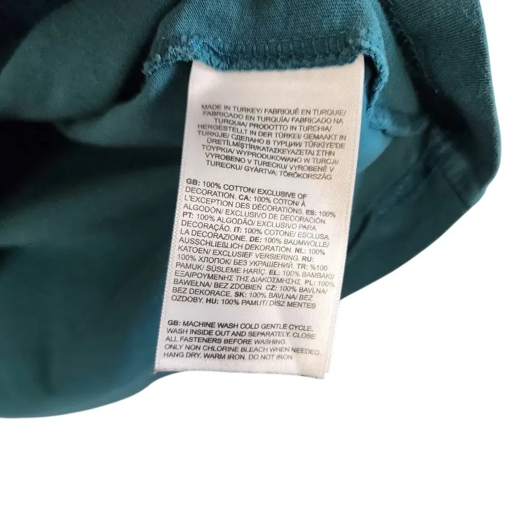 The North Face Mens Oversized T Shirt Size Medium Turquoise Embroidered‎ Logo